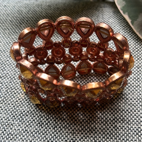 ✨ Y2K Vintage Rose Gold and Rhinestone Stretchy Bracelet ✨ - Picture 12 of 17